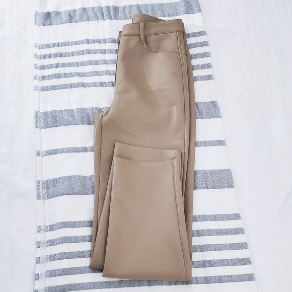 ARITZIA WILFRED "MELINA" Straight Fit Tan Vegan Leather Pants- New - Picture 15 of 15